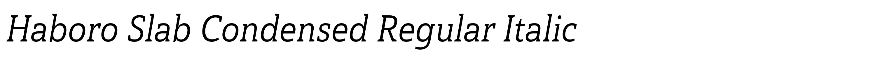 Haboro Slab Condensed Regular Italic